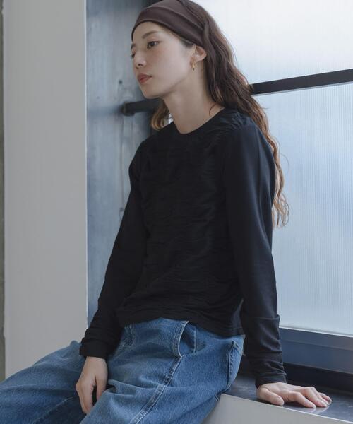 URBAN RESEARCH Sonny Label(アーバンリサーチサニーレーベル)の「シャーリングデザインプルオーバー(Tシャツ/カットソー・レディース・ブラック/オフホワイト・FREE)」の16枚目の写真