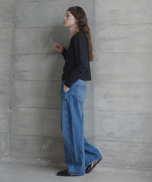 URBAN RESEARCH Sonny Label(アーバンリサーチサニーレーベル)の「シャーリングデザインプルオーバー(Tシャツ/カットソー・レディース・ブラック/オフホワイト・FREE)」の18枚目の写真