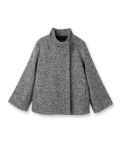 UNTITLED（アンタイトル）の「【スタンドカラー/オンオフ使える】クラシカルツイードコート（その他アウター・レディース・キャメル/ライトグレー/ブラック・01/00/50/48/46/44/04/03/02）」の4枚目の写真