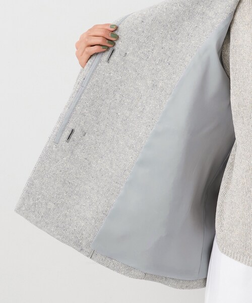 UNTITLED（アンタイトル）の「【スタンドカラー/オンオフ使える】クラシカルツイードコート（その他アウター・レディース・キャメル/ライトグレー/ブラック・01/00/50/48/46/44/04/03/02）」の8枚目の写真