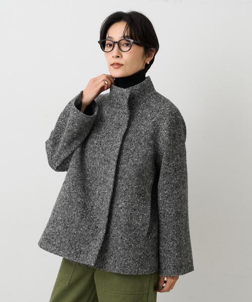 UNTITLED（アンタイトル）の「【スタンドカラー/オンオフ使える】クラシカルツイードコート（その他アウター・レディース・キャメル/ライトグレー/ブラック・01/00/50/48/46/44/04/03/02）」の10枚目の写真
