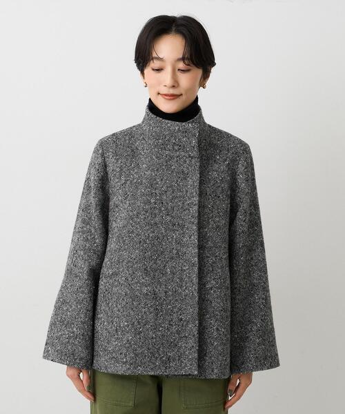 UNTITLED（アンタイトル）の「【スタンドカラー/オンオフ使える】クラシカルツイードコート（その他アウター・レディース・キャメル/ライトグレー/ブラック・01/00/50/48/46/44/04/03/02）」の20枚目の写真