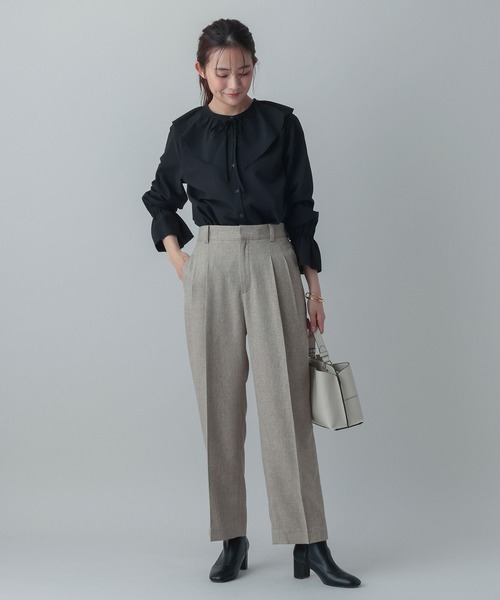 GLOBAL WORK（グローバルワーク）の「MATINEE LINE/ツィードライク/ストレートパンツ/625092（その他パンツ・レディース・グレイッシュベージュ/チャコールグレー/ダークブラウン・SMALL/MEDIUM/LARGE）」の14枚目の写真