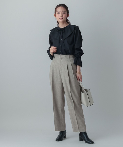 GLOBAL WORK（グローバルワーク）の「MATINEE LINE/ツィードライク/ストレートパンツ/625092（その他パンツ・レディース・グレイッシュベージュ/チャコールグレー/ダークブラウン・SMALL/MEDIUM/LARGE）」の15枚目の写真