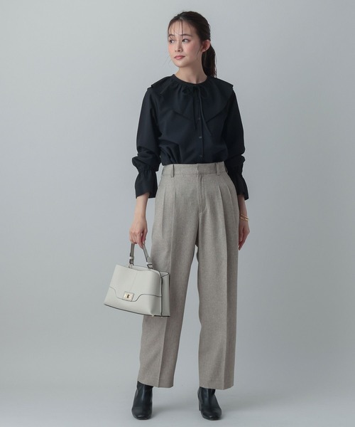 GLOBAL WORK（グローバルワーク）の「MATINEE LINE/ツィードライク/ストレートパンツ/625092（その他パンツ・レディース・グレイッシュベージュ/チャコールグレー/ダークブラウン・SMALL/MEDIUM/LARGE）」の17枚目の写真