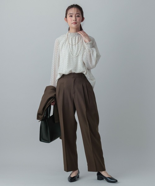 GLOBAL WORK（グローバルワーク）の「MATINEE LINE/ツィードライク/ストレートパンツ/625092（その他パンツ・レディース・グレイッシュベージュ/チャコールグレー/ダークブラウン・SMALL/MEDIUM/LARGE）」の8枚目の写真