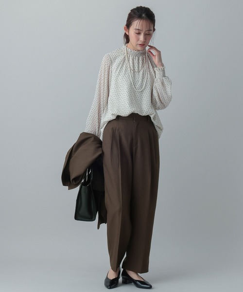 GLOBAL WORK（グローバルワーク）の「MATINEE LINE/ツィードライク/ストレートパンツ/625092（その他パンツ・レディース・グレイッシュベージュ/チャコールグレー/ダークブラウン・SMALL/MEDIUM/LARGE）」の9枚目の写真