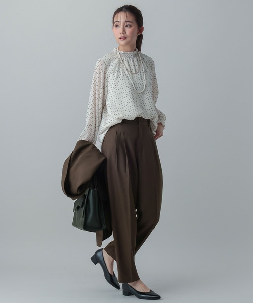 GLOBAL WORK（グローバルワーク）の「MATINEE LINE/ツィードライク/ストレートパンツ/625092（その他パンツ・レディース・グレイッシュベージュ/チャコールグレー/ダークブラウン・SMALL/MEDIUM/LARGE）」の10枚目の写真