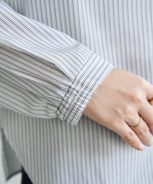 ikka（イッカ）の「襟フリルリボン2WAYブラウス（シャツ/ブラウス・レディース・オフホワイト/グレイッシュベージュ/ライトグリーン/ライトグレー/ブルー・M/L/S）」の10枚目の写真