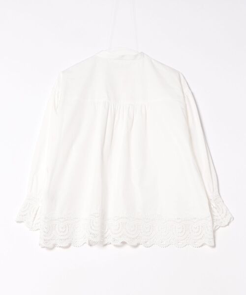 STRAWBERRY-FIELDS（ストロベリーフィールズ）の「エイミーブロード_裾レースシャツ（シャツ/ブラウス・レディース・オフホワイト/ブラック・2）」の3枚目の写真