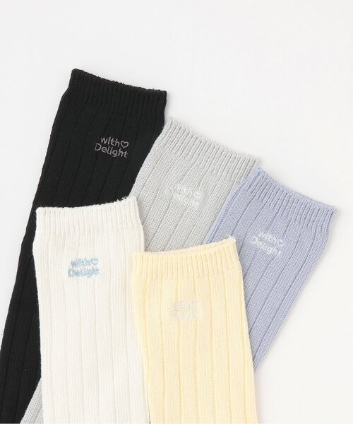 LOVETOXIC（ラブトキシック）の「ロゴカラールーズソックス（ソックス/靴下・キッズ・グレー/イエロー/サックスブルー/ブラック/オフホワイト・F）」の7枚目の写真