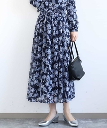 MK MICHEL KLEIN | 花柄シフォンスカート/洗える(スカート)