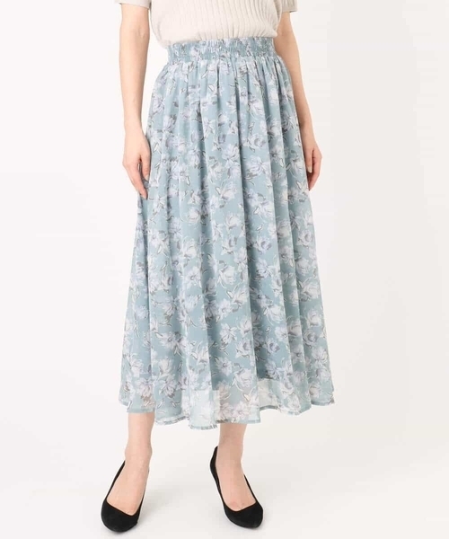 MK MICHEL KLEIN（エムケーミッシェルクラン）の「花柄シフォンスカート/洗える（スカート・レディース・ミント/ネイビー・38）」の18枚目の写真