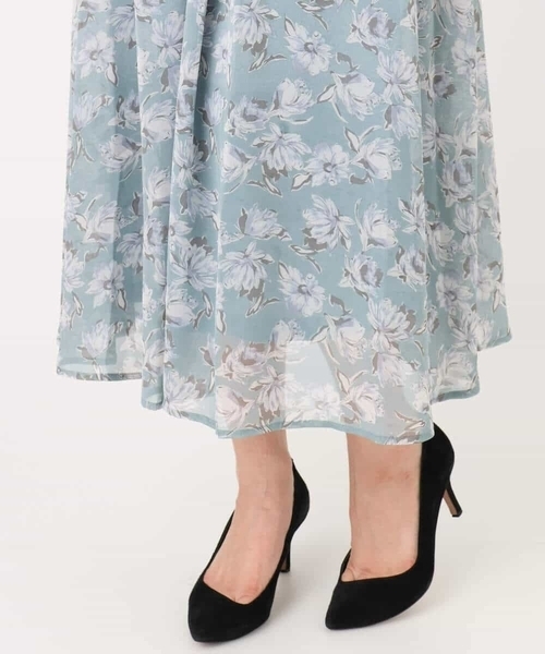MK MICHEL KLEIN（エムケーミッシェルクラン）の「花柄シフォンスカート/洗える（スカート・レディース・ミント/ネイビー・38）」の22枚目の写真