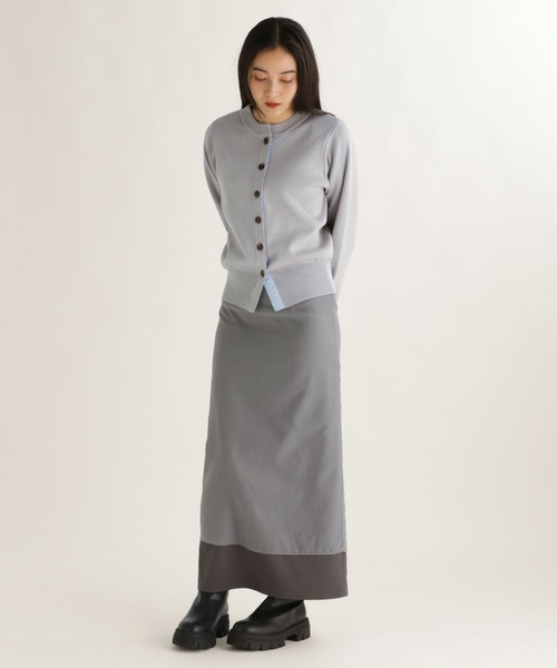 studio CLIP（スタディオクリップ）の「【daily CLIP】布帛コンビクルーカーディガン（カーディガン/ボレロ・レディース・グレー/ナチュラル/チャコール・FREE）」の7枚目の写真
