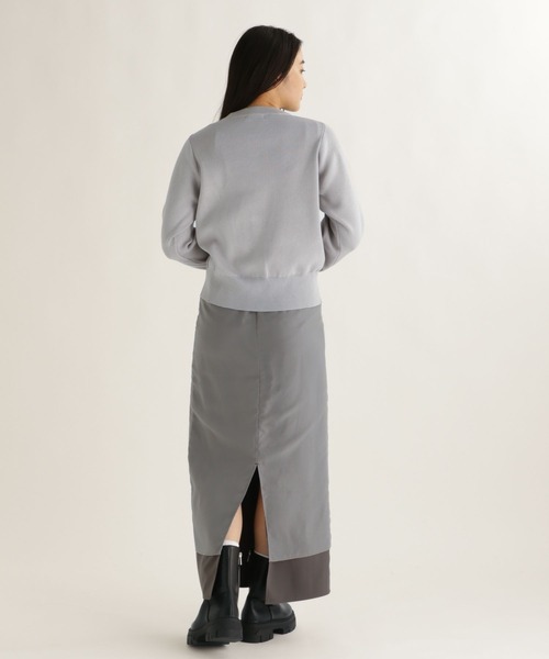 studio CLIP（スタディオクリップ）の「【daily CLIP】布帛コンビクルーカーディガン（カーディガン/ボレロ・レディース・グレー/ナチュラル/チャコール・FREE）」の9枚目の写真