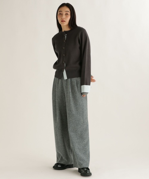studio CLIP（スタディオクリップ）の「【daily CLIP】布帛コンビクルーカーディガン（カーディガン/ボレロ・レディース・グレー/ナチュラル/チャコール・FREE）」の14枚目の写真