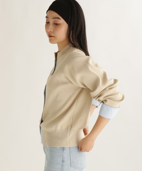 studio CLIP（スタディオクリップ）の「【daily CLIP】布帛コンビクルーカーディガン（カーディガン/ボレロ・レディース・グレー/ナチュラル/チャコール・FREE）」の17枚目の写真