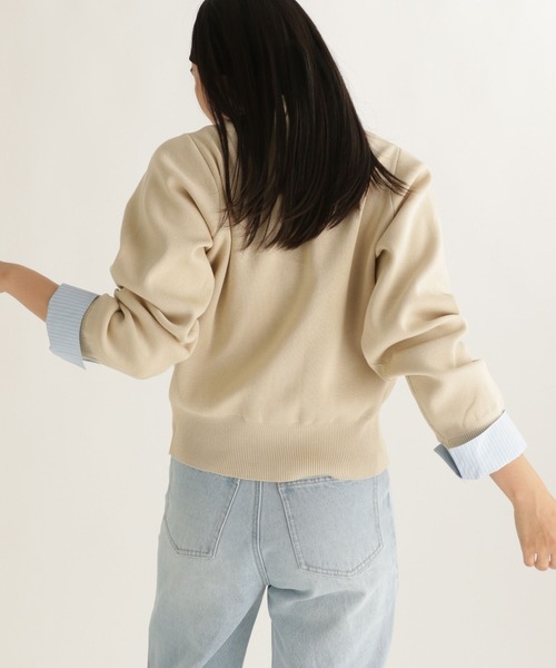 studio CLIP（スタディオクリップ）の「【daily CLIP】布帛コンビクルーカーディガン（カーディガン/ボレロ・レディース・グレー/ナチュラル/チャコール・FREE）」の18枚目の写真