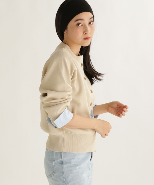 studio CLIP（スタディオクリップ）の「【daily CLIP】布帛コンビクルーカーディガン（カーディガン/ボレロ・レディース・グレー/ナチュラル/チャコール・FREE）」の19枚目の写真