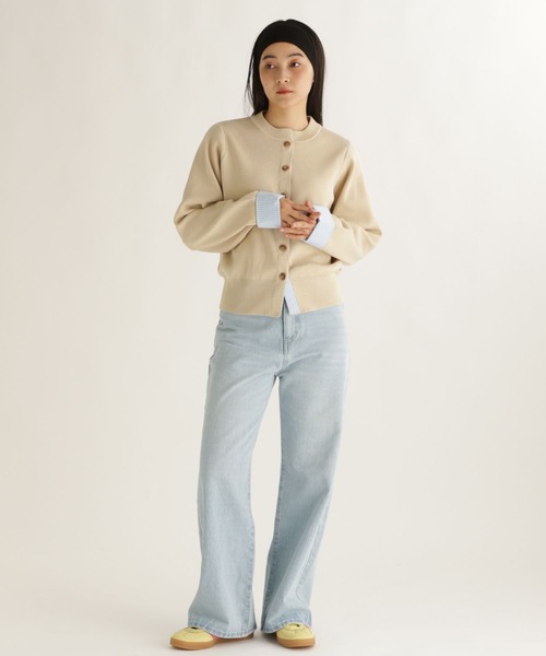 studio CLIP（スタディオクリップ）の「【daily CLIP】布帛コンビクルーカーディガン（カーディガン/ボレロ・レディース・グレー/ナチュラル/チャコール・FREE）」の20枚目の写真