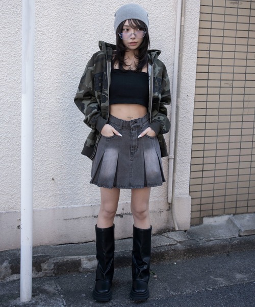 WEGO(ウィゴー)の「WEGO/【26年春新作】デニムプリーツミニスカート(デニムスカート・レディース・ブラック系その他/グレー/ブラック系2/インディゴブルー/コバルトブルー・SMALL/MEDIUM)」の8枚目の写真