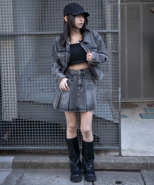 WEGO(ウィゴー)の「WEGO/【26年春新作】デニムプリーツミニスカート(デニムスカート・レディース・ブラック系その他/グレー/ブラック系2/インディゴブルー/コバルトブルー・SMALL/MEDIUM)」の6枚目の写真