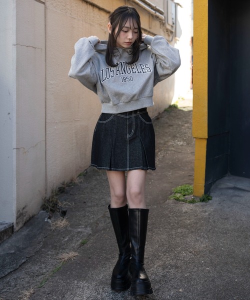 WEGO(ウィゴー)の「WEGO/【26年春新作】デニムプリーツミニスカート(デニムスカート・レディース・ブラック系その他/グレー/ブラック系2/インディゴブルー/コバルトブルー・SMALL/MEDIUM)」の18枚目の写真