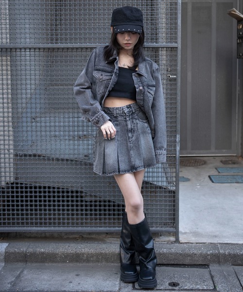 WEGO(ウィゴー)の「WEGO/【26年春新作】デニムプリーツミニスカート(デニムスカート・レディース・ブラック系その他/グレー/ブラック系2/インディゴブルー/コバルトブルー・SMALL/MEDIUM)」の15枚目の写真