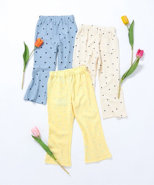 apres les cours（アプレレクール）の「ぽこぽこフレアレギンスパンツ_ジュニア対応（その他パンツ・キッズ・イエロー/サックスブルー/アイボリー・110/100/90/80/140/130/120）」の5枚目の写真