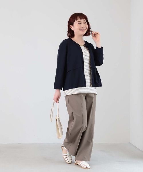 MB mint breeze(エムビーミントブリーズ)の「【L~5L 大きいサイズ】ストレッチカルゼセンターシームワイドパンツ(その他パンツ・レディース・ブラウン/ブラック・LL/3L/4L/5L)」の5枚目の写真