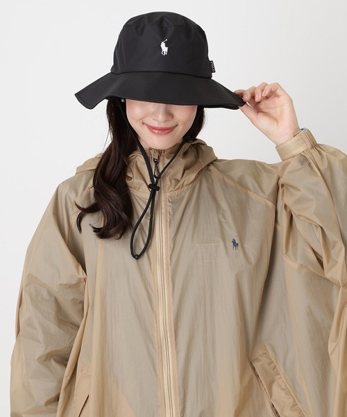 POLO RALPH LAUREN（ポロ ラルフ ローレン）の「遮光100％ 撥水 軽量 パラソルハット ポロポニー刺繍（ハット・レディース・ブラック/パープル/ベージュ/ネイビー・FREE）」の6枚目の写真
