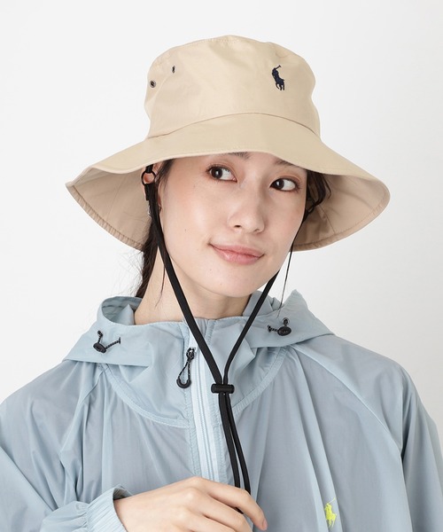 POLO RALPH LAUREN（ポロ ラルフ ローレン）の「遮光100％ 撥水 軽量 パラソルハット ポロポニー刺繍（ハット・レディース・ブラック/パープル/ベージュ/ネイビー・FREE）」の8枚目の写真
