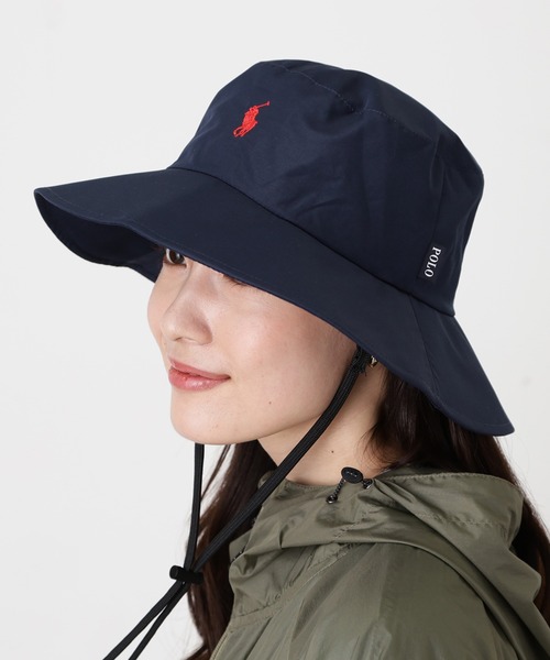 POLO RALPH LAUREN（ポロ ラルフ ローレン）の「遮光100％ 撥水 軽量 パラソルハット ポロポニー刺繍（ハット・レディース・ブラック/パープル/ベージュ/ネイビー・FREE）」の10枚目の写真
