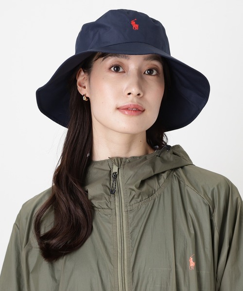 POLO RALPH LAUREN（ポロ ラルフ ローレン）の「遮光100％ 撥水 軽量 パラソルハット ポロポニー刺繍（ハット・レディース・ブラック/パープル/ベージュ/ネイビー・FREE）」の11枚目の写真