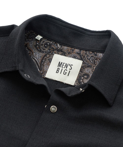 MEN'S BIGI（メンズビギ）の「ブッチャー七分袖シャツ＜ストレッチ/イージーケア/吸汗性/通気性＞（シャツ/ブラウス・メンズ・ブラウン/ブラック/ベージュ・04/03/02/01）」の22枚目の写真