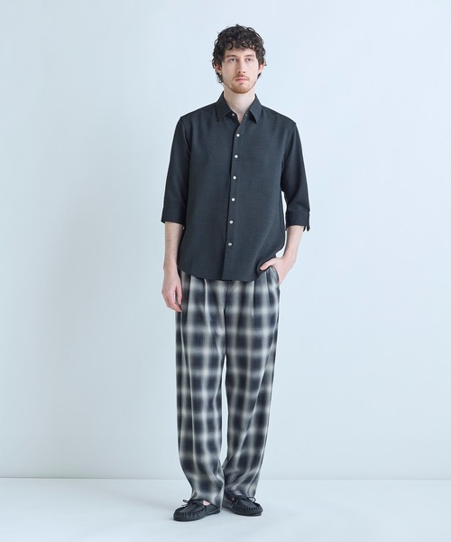 MEN'S BIGI（メンズビギ）の「ブッチャー七分袖シャツ＜ストレッチ/イージーケア/吸汗性/通気性＞（シャツ/ブラウス・メンズ・ブラウン/ブラック/ベージュ・04/03/02/01）」の11枚目の写真