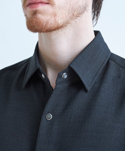 MEN'S BIGI（メンズビギ）の「ブッチャー七分袖シャツ＜ストレッチ/イージーケア/吸汗性/通気性＞（シャツ/ブラウス・メンズ・ブラウン/ブラック/ベージュ・04/03/02/01）」の12枚目の写真