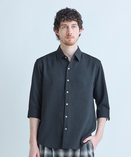 MEN'S BIGI（メンズビギ）の「ブッチャー七分袖シャツ＜ストレッチ/イージーケア/吸汗性/通気性＞（シャツ/ブラウス・メンズ・ブラウン/ブラック/ベージュ・04/03/02/01）」の19枚目の写真