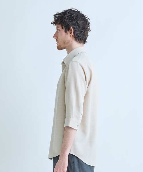 MEN'S BIGI（メンズビギ）の「ブッチャー七分袖シャツ＜ストレッチ/イージーケア/吸汗性/通気性＞（シャツ/ブラウス・メンズ・ブラウン/ブラック/ベージュ・04/03/02/01）」の16枚目の写真
