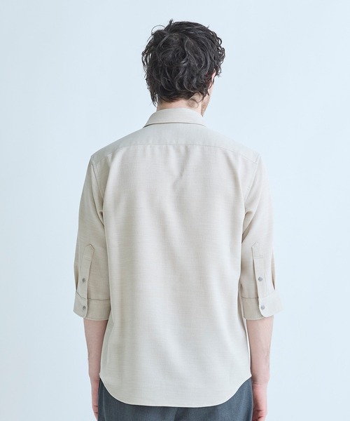 MEN'S BIGI（メンズビギ）の「ブッチャー七分袖シャツ＜ストレッチ/イージーケア/吸汗性/通気性＞（シャツ/ブラウス・メンズ・ブラウン/ブラック/ベージュ・04/03/02/01）」の17枚目の写真