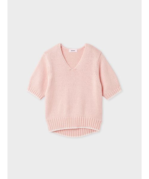 MIESROHE（ミースロエ）の「【洗える】organic コットンチャンキーニット（ニット/セーター・レディース・ライトピンク/ホワイト/イエロー・F）」の4枚目の写真