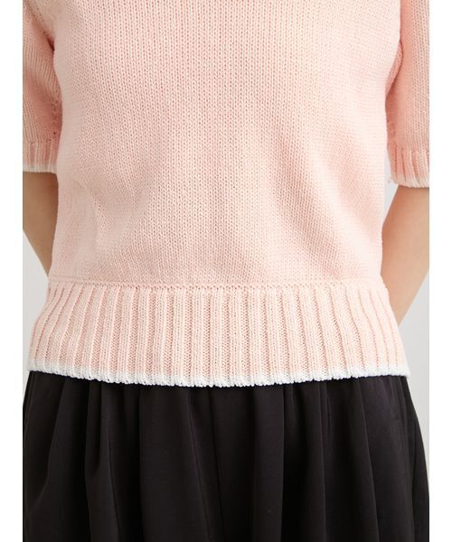 MIESROHE（ミースロエ）の「【洗える】organic コットンチャンキーニット（ニット/セーター・レディース・ライトピンク/ホワイト/イエロー・F）」の10枚目の写真