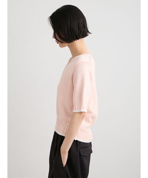 MIESROHE(ミースロエ)の「【洗える】organic コットンチャンキーニット(ニット/セーター・レディース・ライトピンク/ホワイト/イエロー・F)」の11枚目の写真