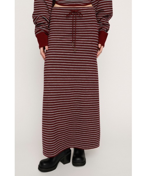 SLY(スライ)の「RELAXY KNIT LONG SK リラクシィーニットロングスカート 春服(スカート・レディース・ブラック系その他2/レッド系その他/杢グレー・FREE)」の1枚目の写真