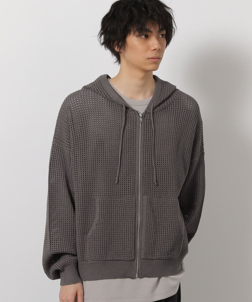 セール】ニットメッシュZIPパーカー / 654120（パーカー）｜LAKOLE