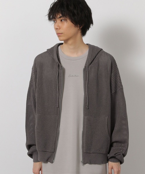 LAKOLE（ラコレ）の「ニットメッシュZIPパーカー / 654120（パーカー・メンズ・グレー/セージグリーン/ブラック・MEDIUM/LARGE）」の20枚目の写真