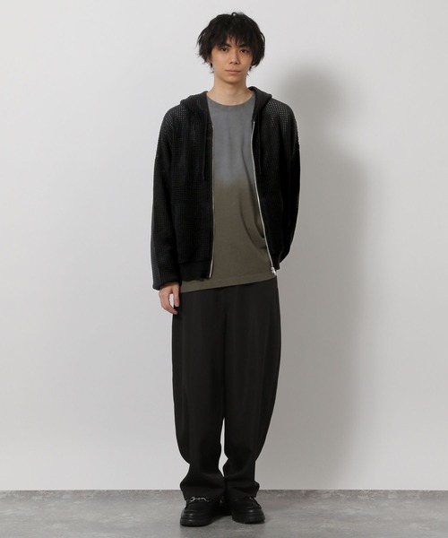 LAKOLE（ラコレ）の「ニットメッシュZIPパーカー / 654120（パーカー・メンズ・グレー/セージグリーン/ブラック・MEDIUM/LARGE）」の17枚目の写真