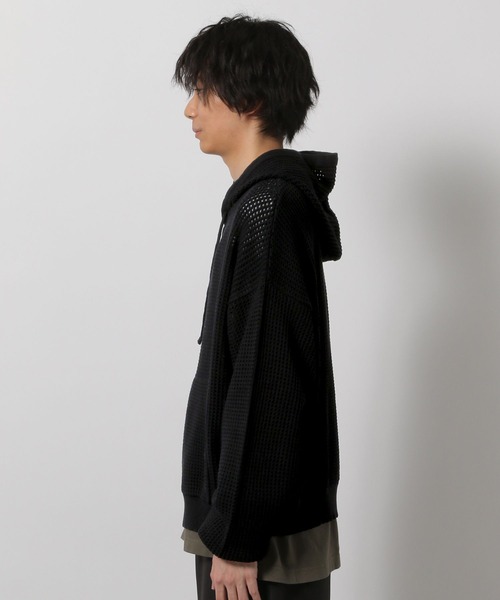 LAKOLE（ラコレ）の「ニットメッシュZIPパーカー / 654120（パーカー・メンズ・グレー/セージグリーン/ブラック・MEDIUM/LARGE）」の8枚目の写真