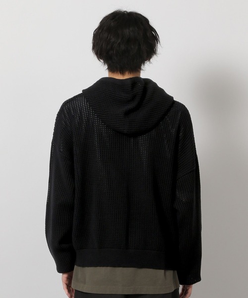 LAKOLE（ラコレ）の「ニットメッシュZIPパーカー / 654120（パーカー・メンズ・グレー/セージグリーン/ブラック・MEDIUM/LARGE）」の9枚目の写真